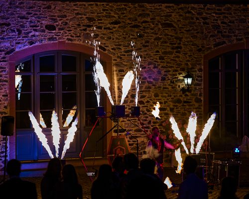 Feuershow Fusion Fire mit Flammen Projektoren