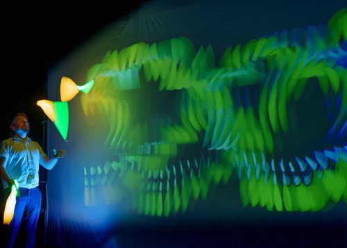 LED Show mit Keulen Jonglage und Live Lightpainting